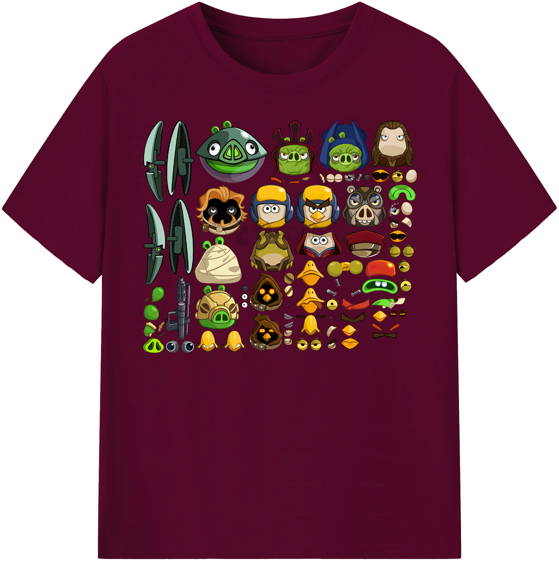 （画像用） Angry Birds アングリーバード レディースカジュアルプリントTシャツ（綿100％）